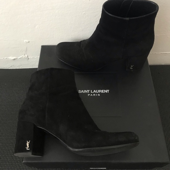 Saint Laurent Babies Black Suede Booties 36.5 6.5 $995 - Picture 1 of 6
